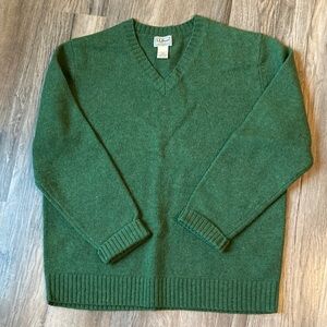 L.L. Bean Shetland Wool V-Neck Sweater